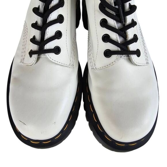 Dr. Martens Jadon White Leather Platform Boots Womens US 9 / Mens 8 EU 41 - Picture 4 of 12